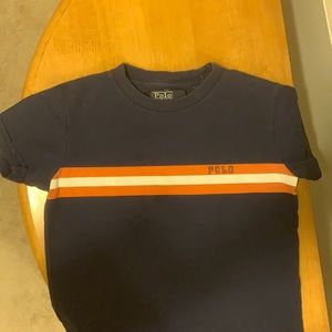 Ralph Lauren, size 4t, boy, color blue and orange strips.